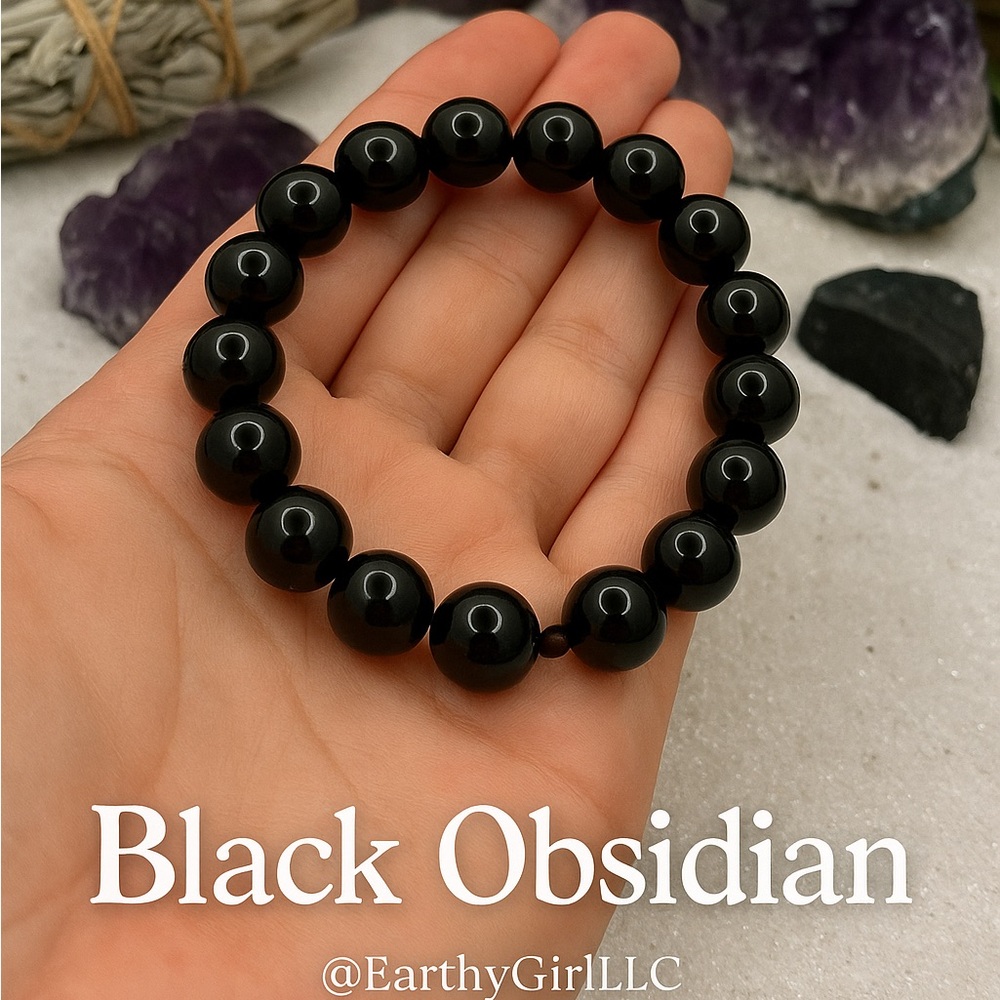 10mm‎ Obsidian Bracelet